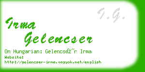 irma gelencser business card